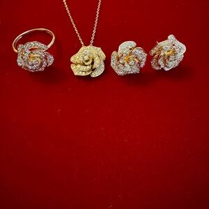 Elegant Gold and Carnelian Jewelry Set